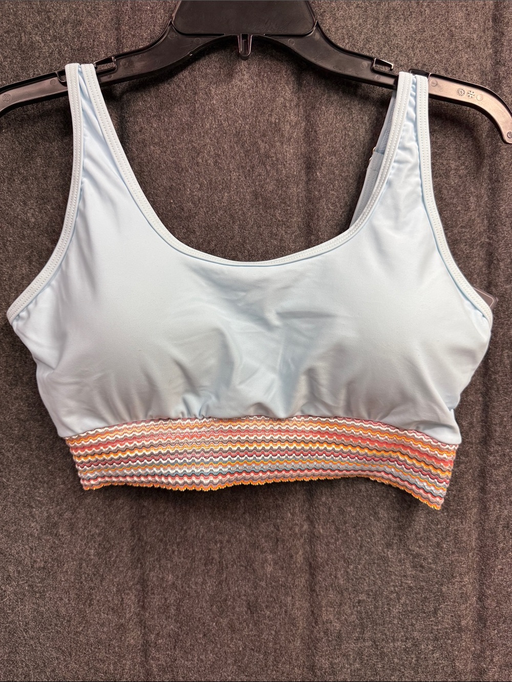 BMJL Light Blue Crochet-Trim Sports Bralette